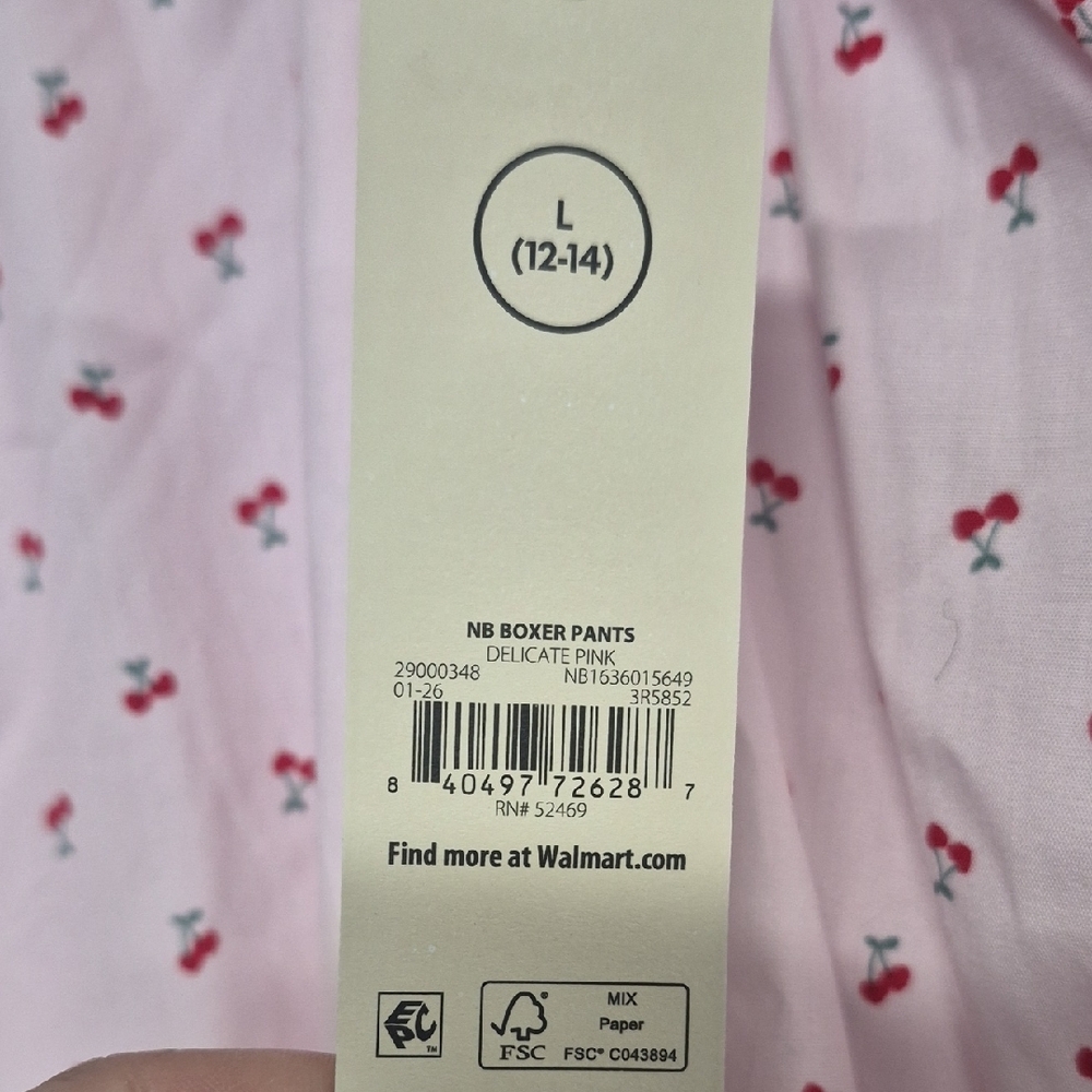 No Boundaries Pink Pajama Pants with Red Cherry Print - Picture 3 of 9